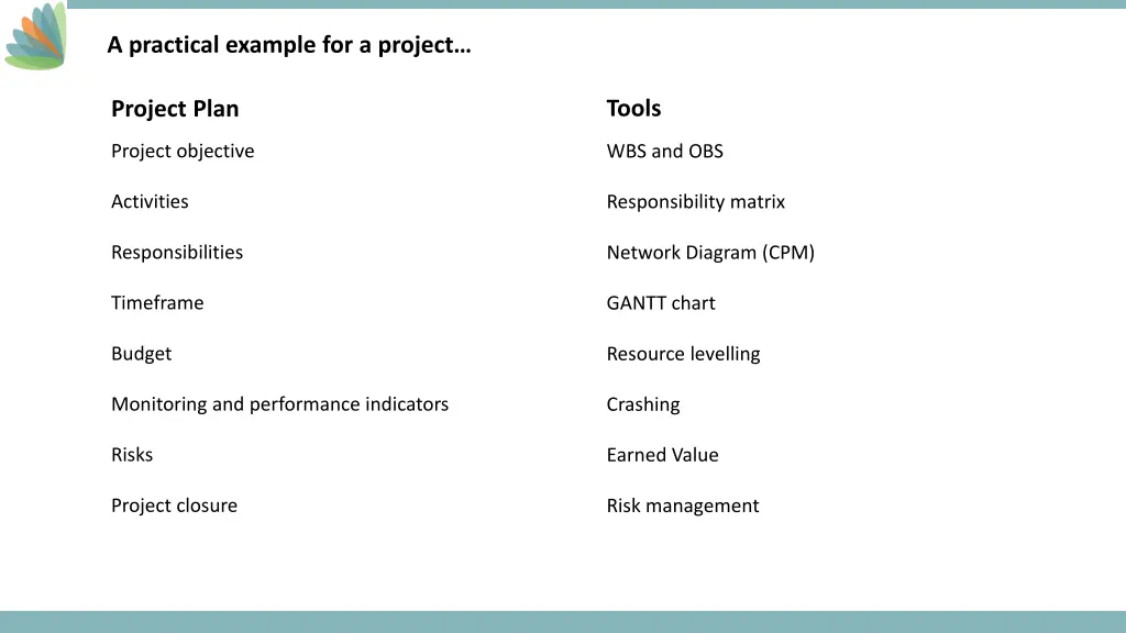 a practical example for a project