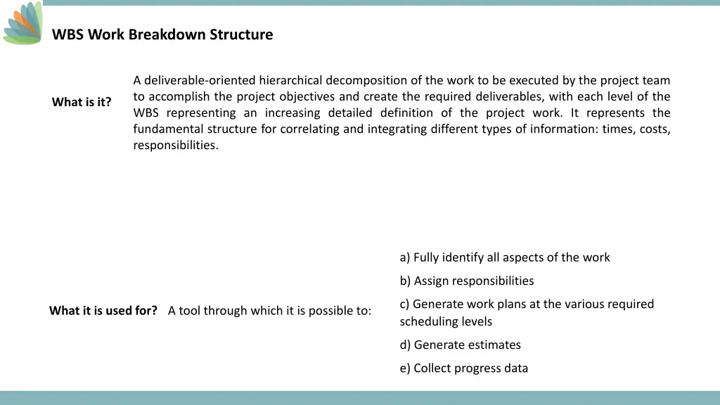 wbs work breakdown structure