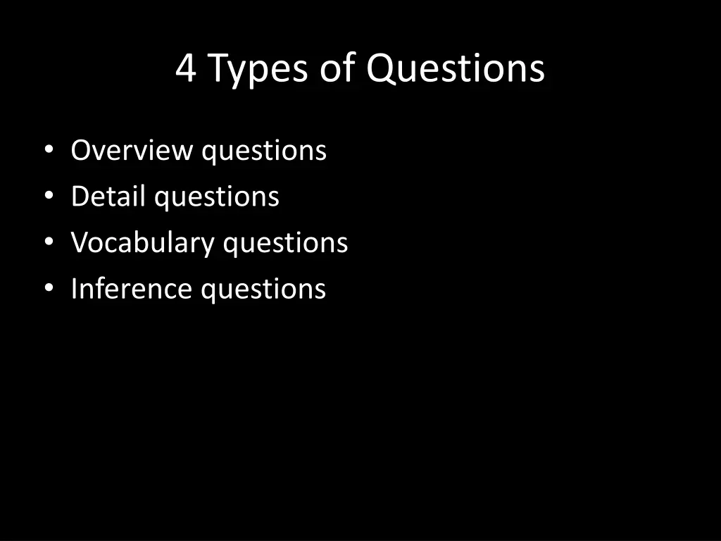 4 types of questions