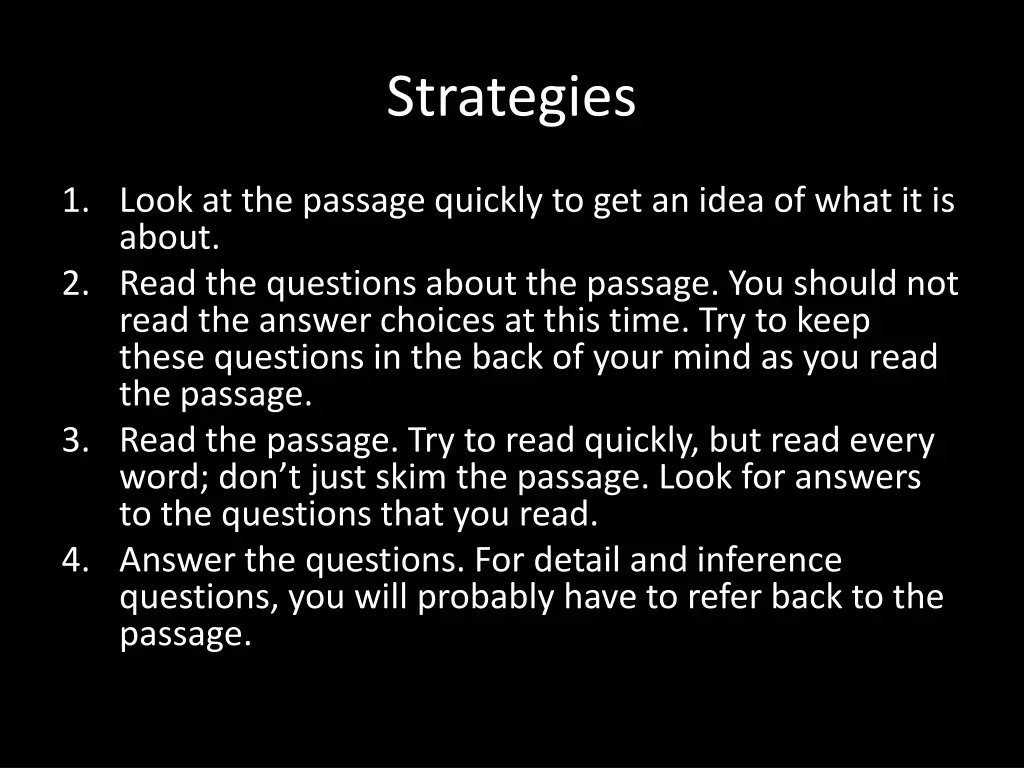 strategies