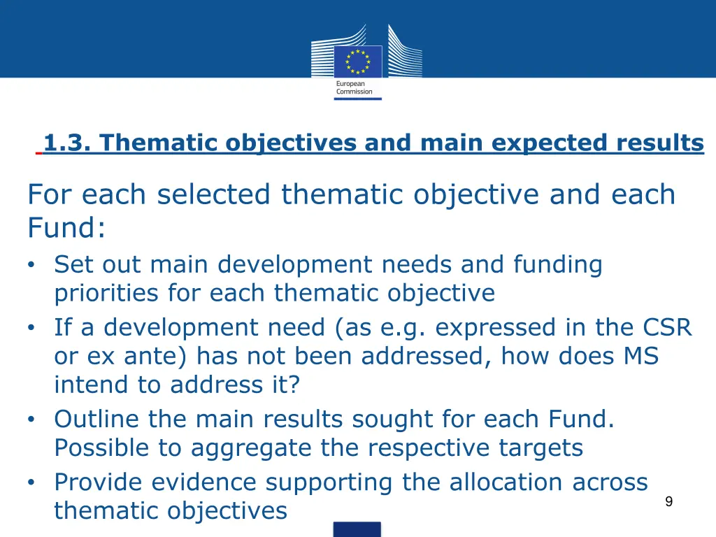 1 3 thematic objectives and main expected results