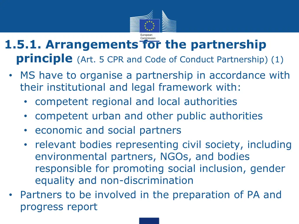 1 5 1 arrangements for the partnership principle