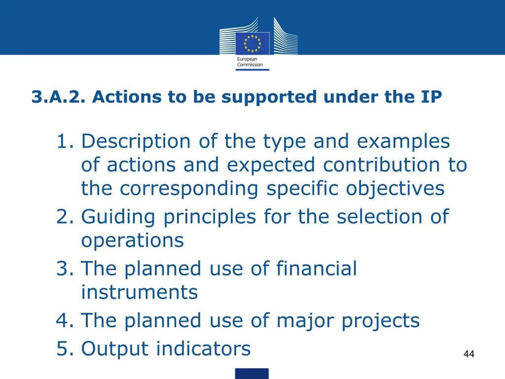 3 a 2 actions to be supported under the ip