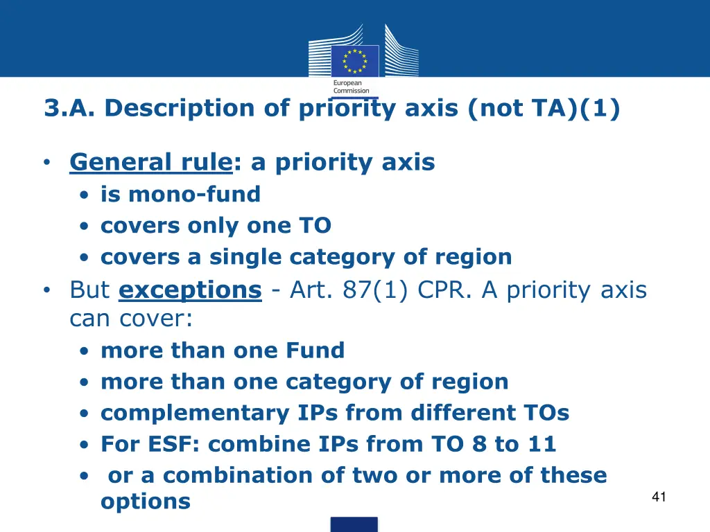 3 a description of priority axis not ta 1