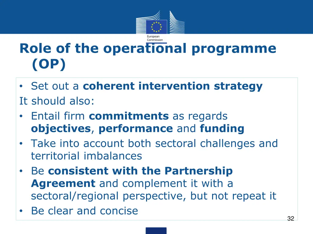 role of the operational programme op