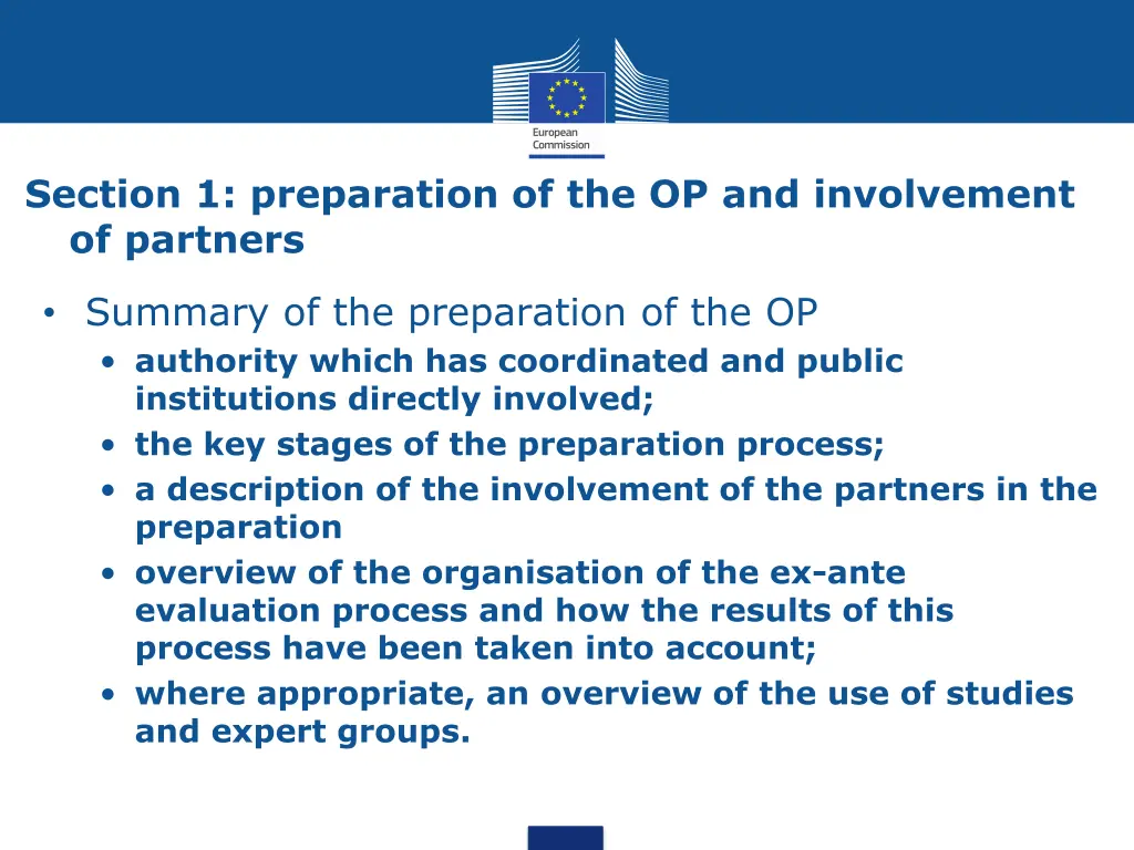 section 1 preparation of the op and involvement