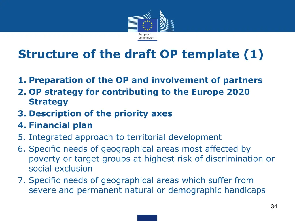 structure of the draft op template 1