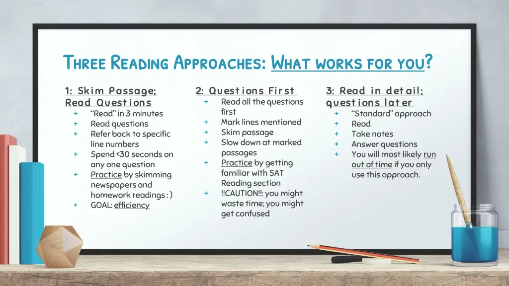 three reading approaches three reading approaches