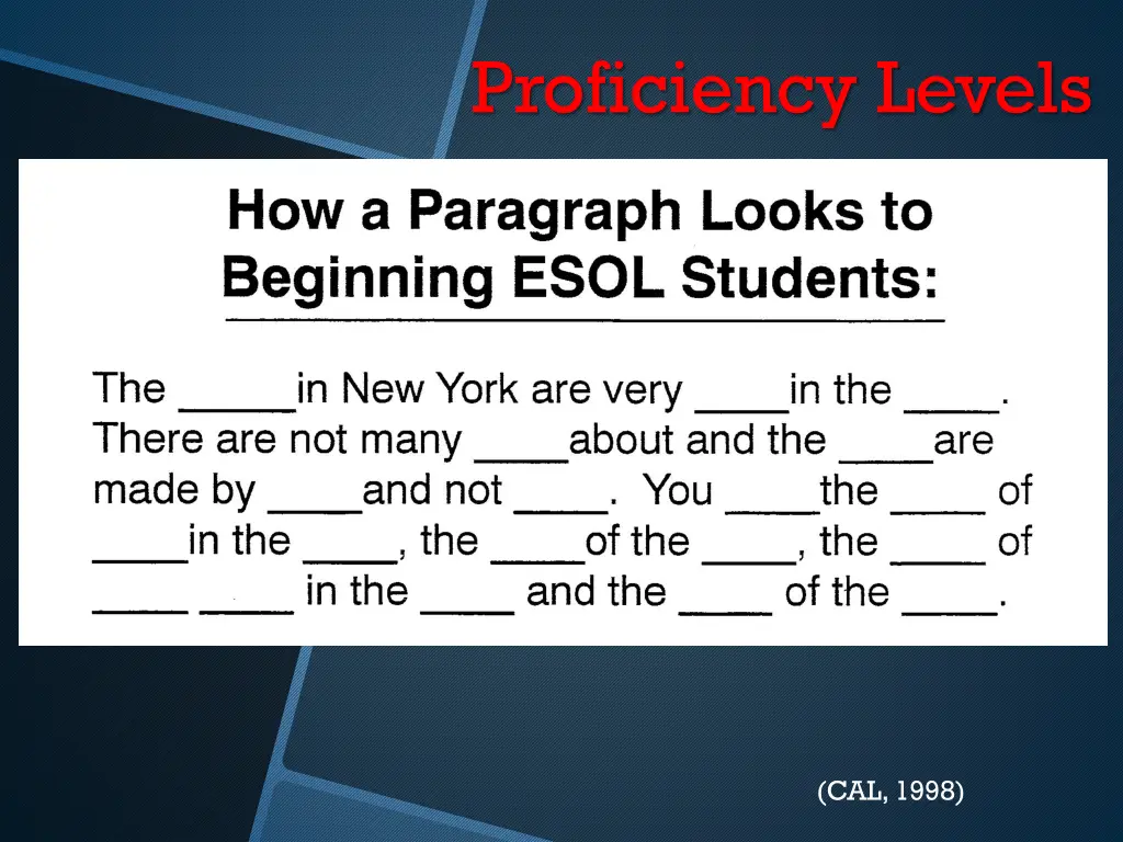 proficiency levels