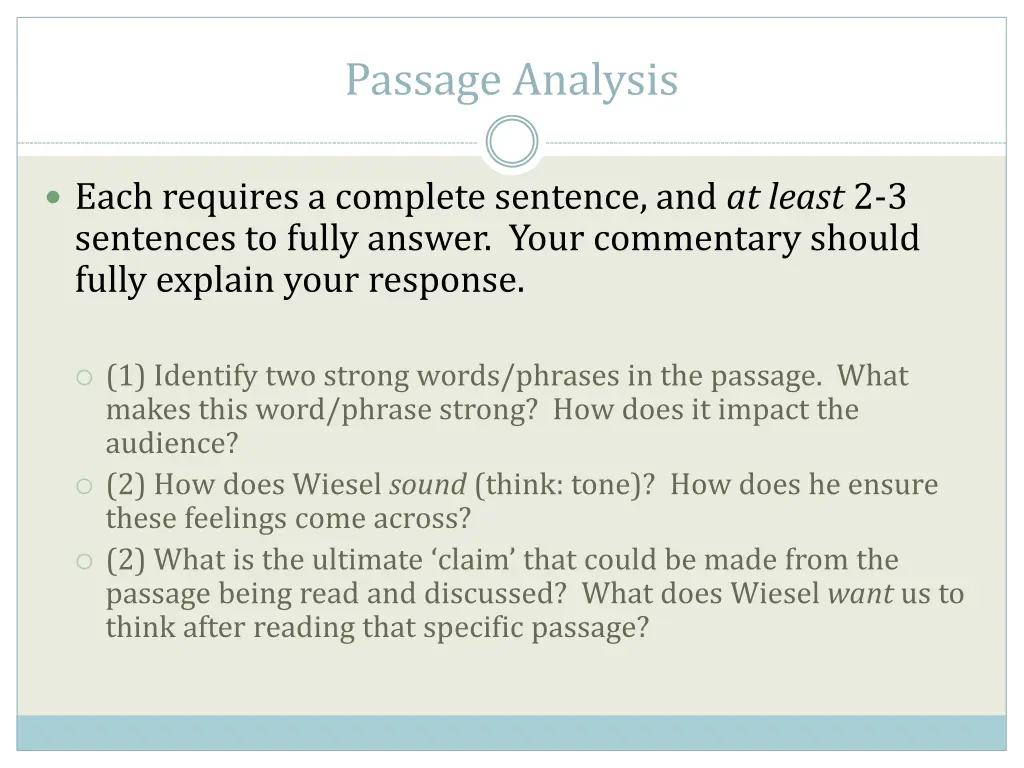 passage analysis