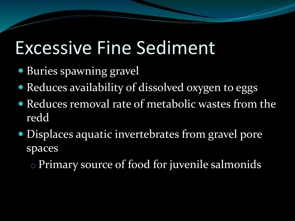 excessive fine sediment