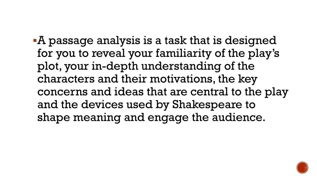 a passage analysis is a task that is designed