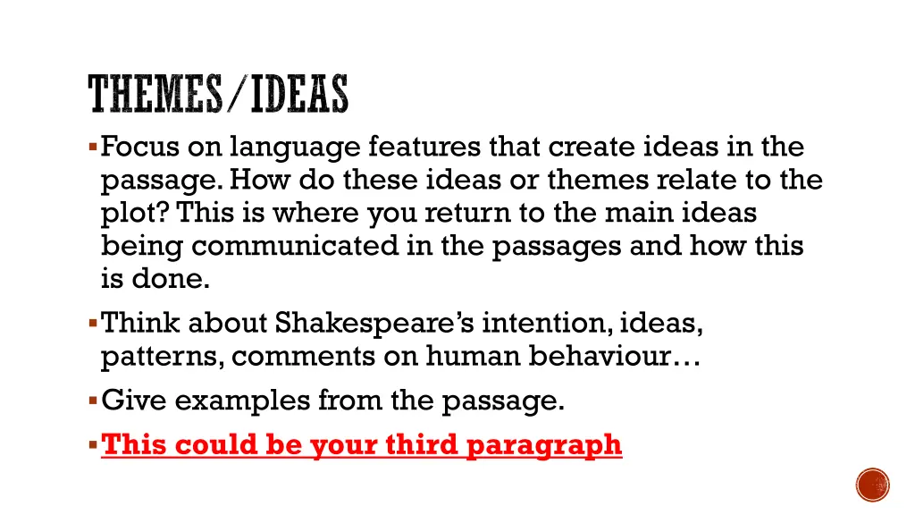 themes ideas focus on language features that