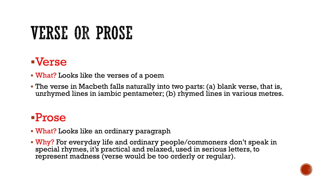 verse or prose