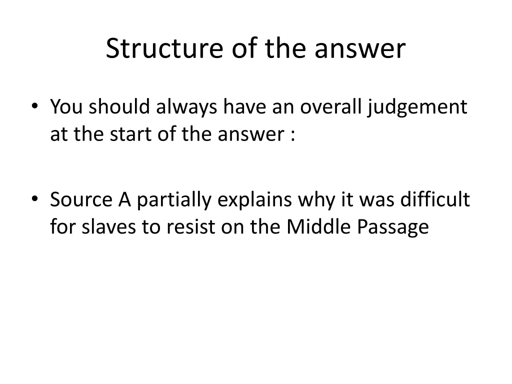 structure of the answer