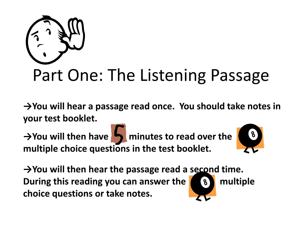 part one the listening passage