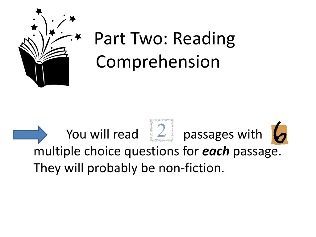 part two reading comprehension