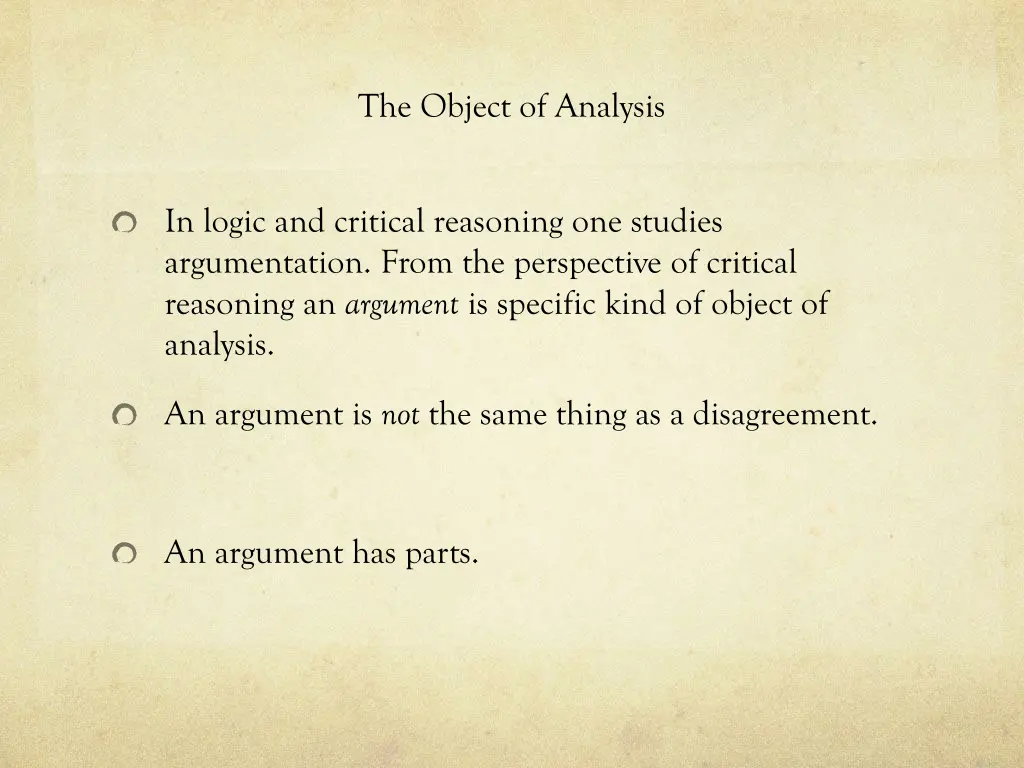 the object of analysis