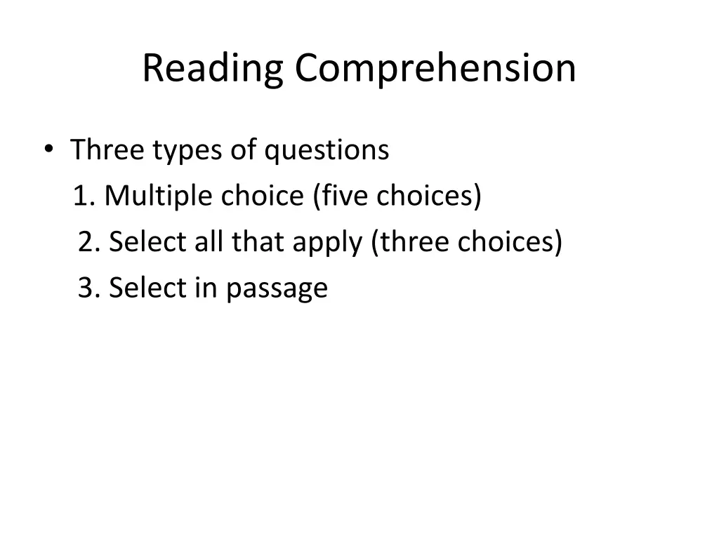 reading comprehension