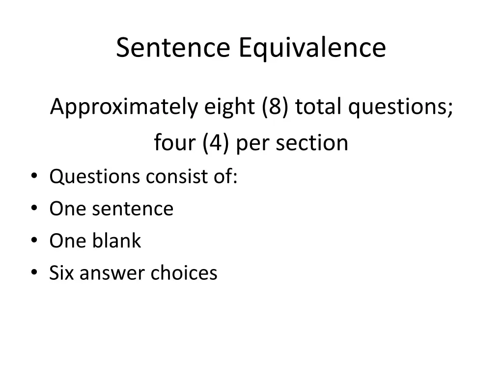 sentence equivalence