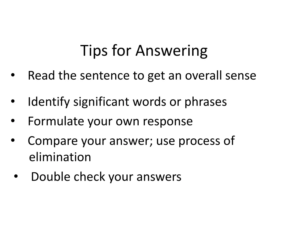 tips for answering