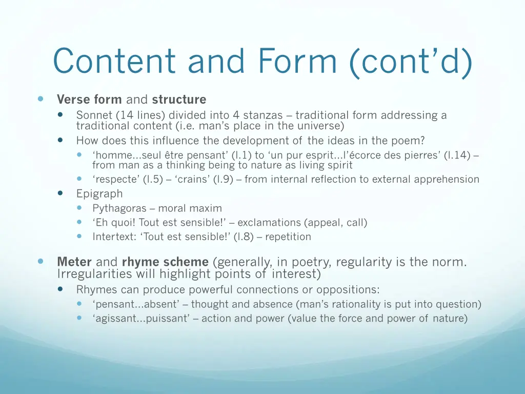 content and form cont d