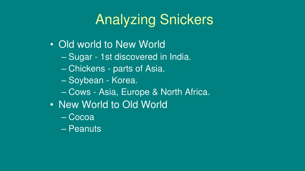 analyzing snickers