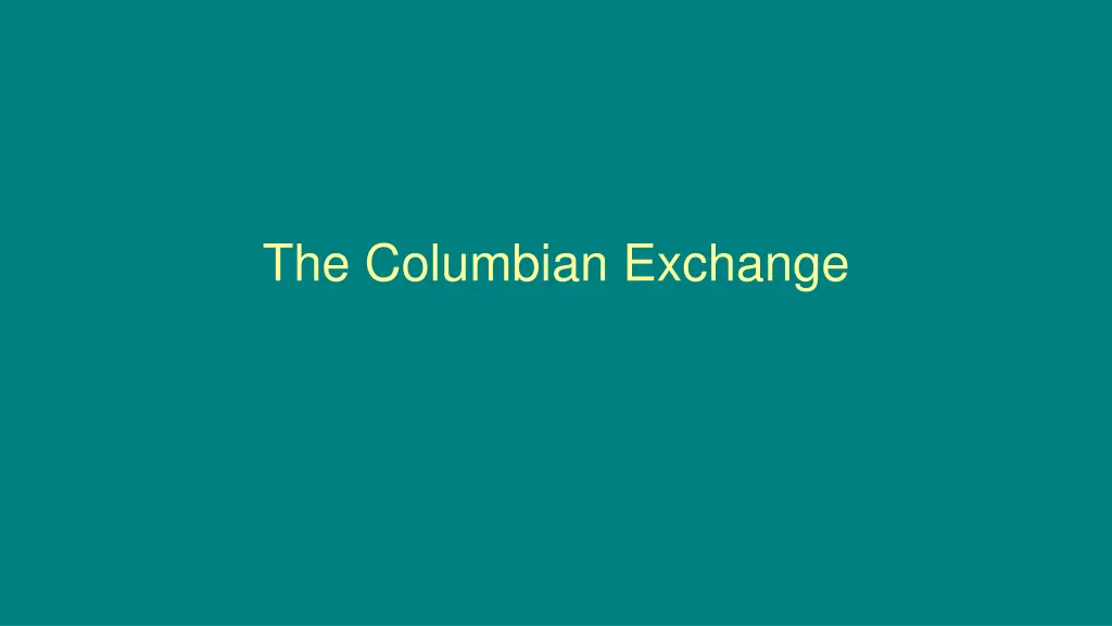 the columbian exchange