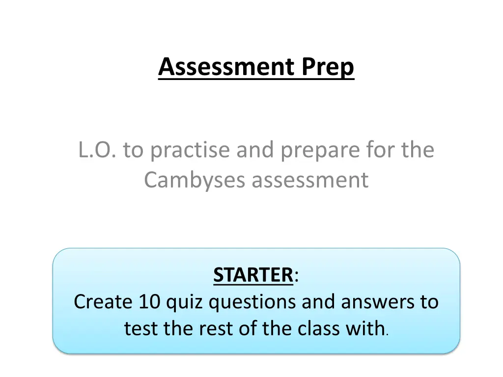 assessment prep