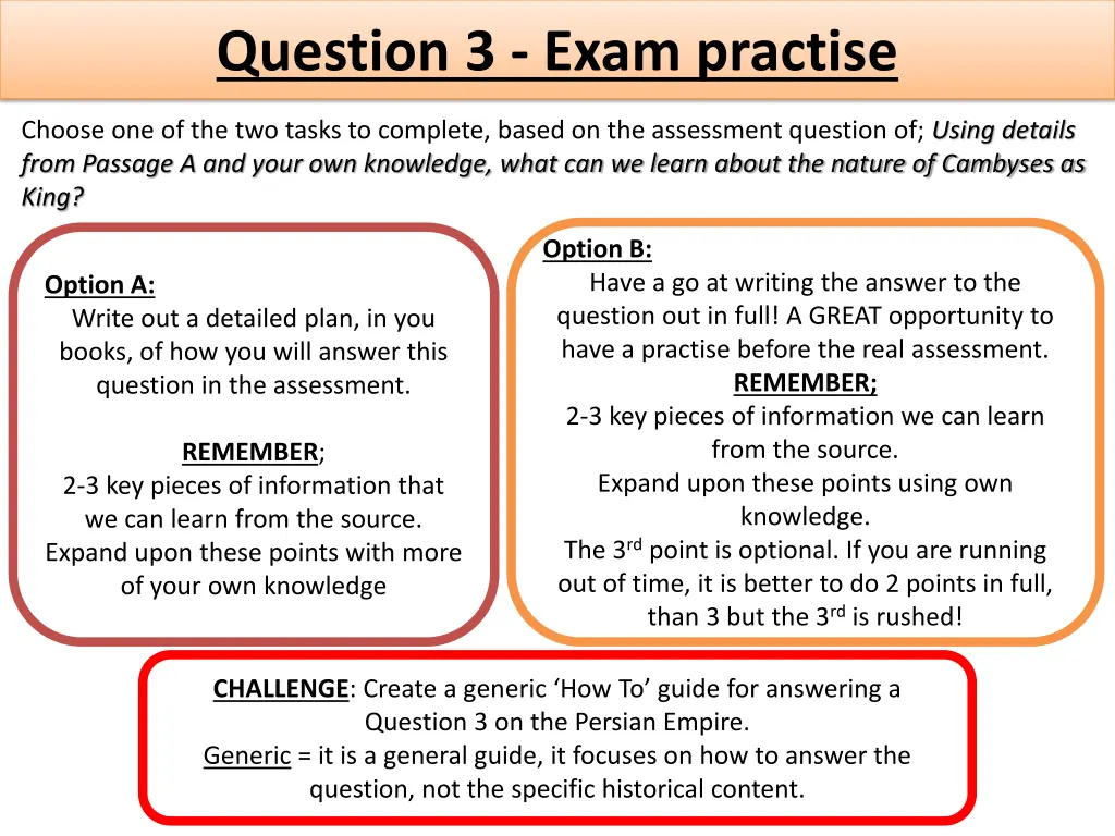 question 3 exam practise 1