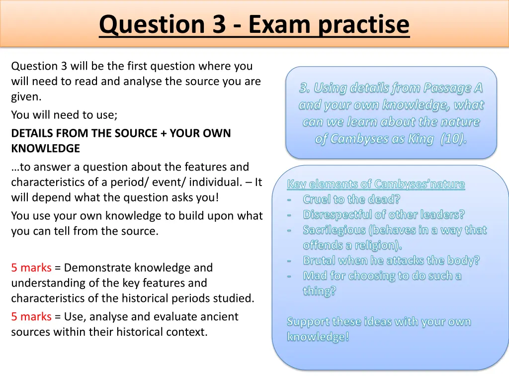 question 3 exam practise