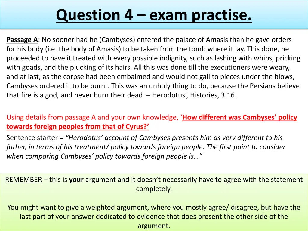 question 4 exam practise 1