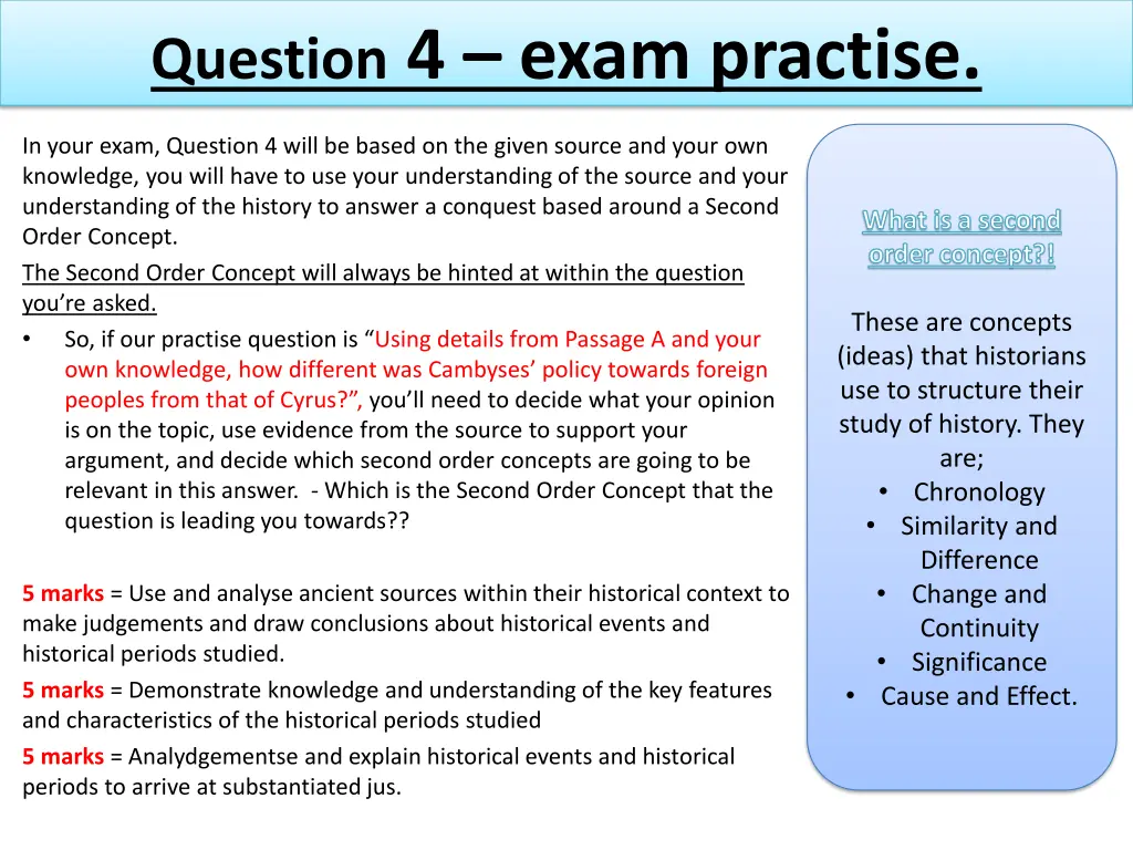 question 4 exam practise