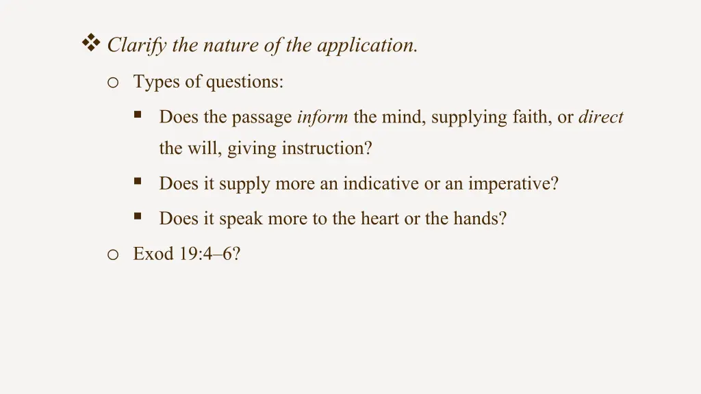 clarify the nature of the application o types