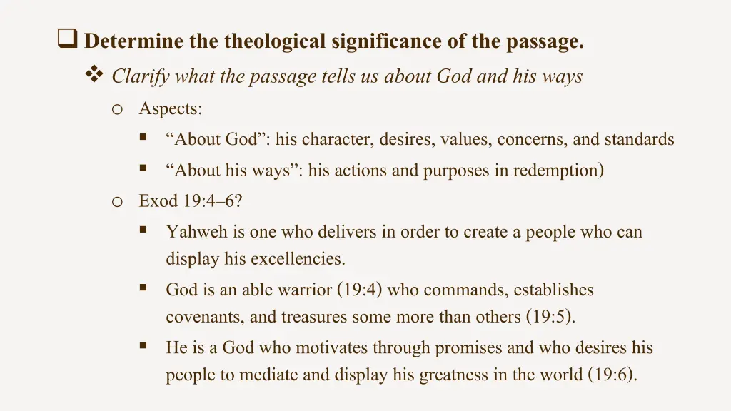 determine the theological significance