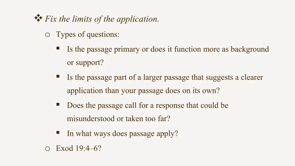 fix the limits of the application o types