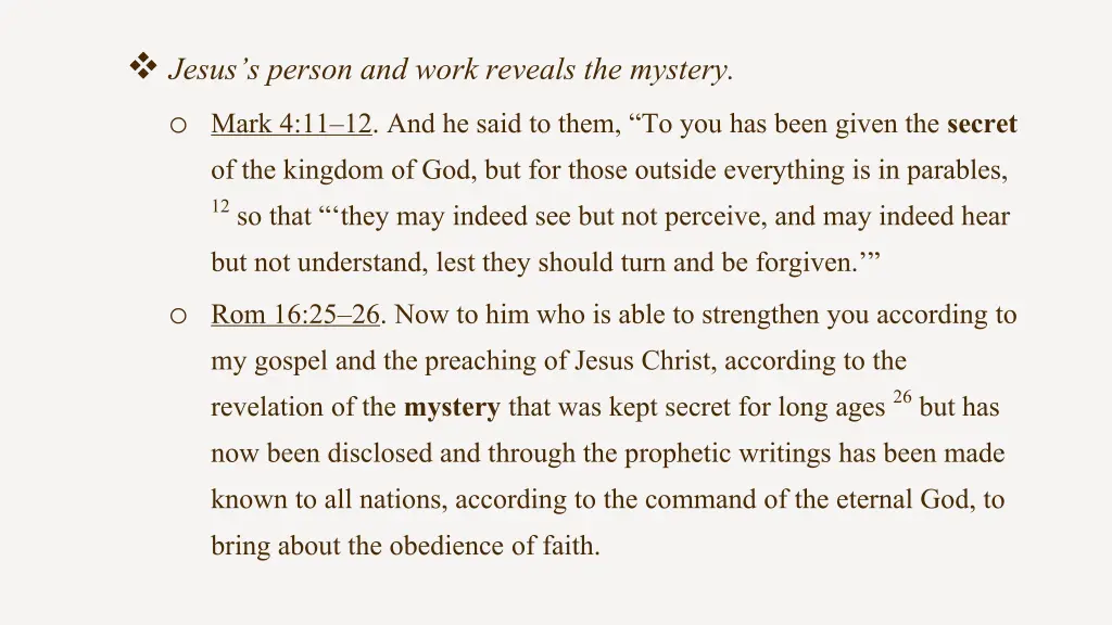 jesus s person and work reveals the mystery