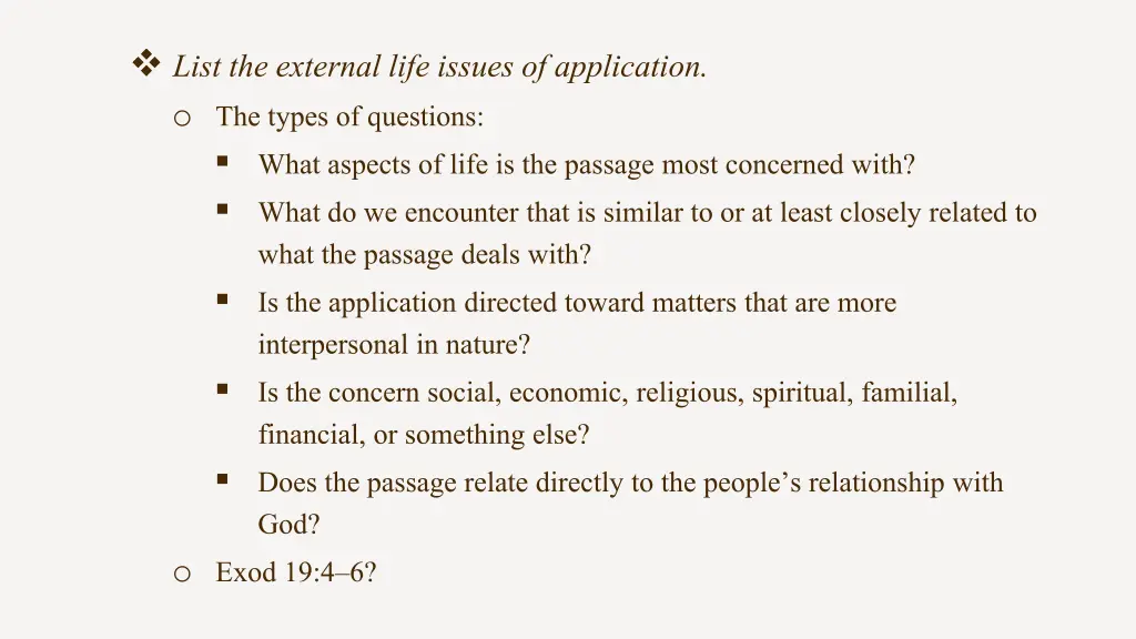 list the external life issues of application