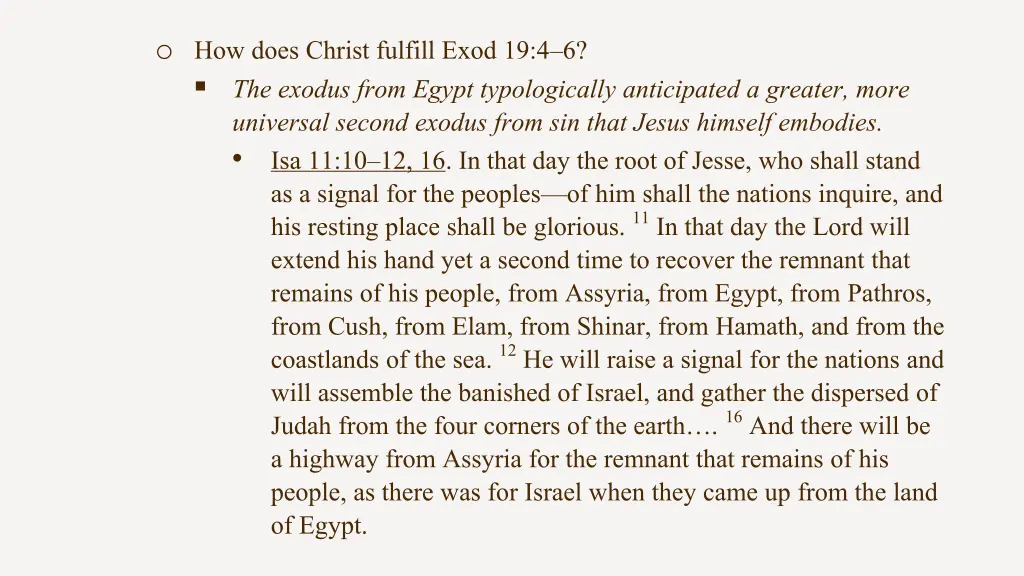 o how does christ fulfill exod 19 4 6 the exodus