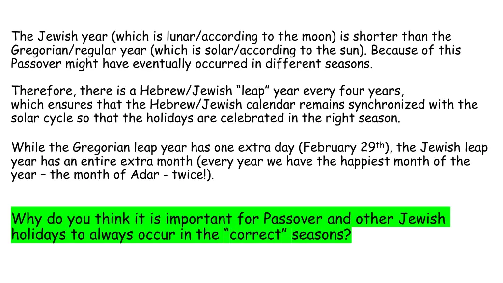 the jewish year which is lunar according