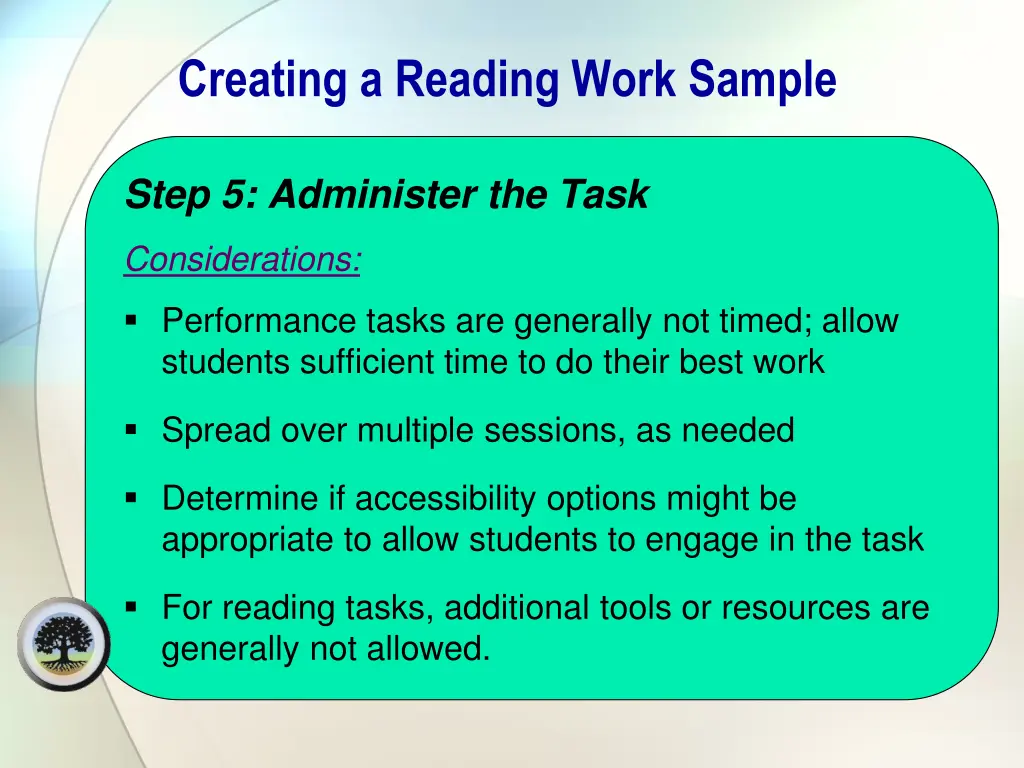 creating a reading work sample 5