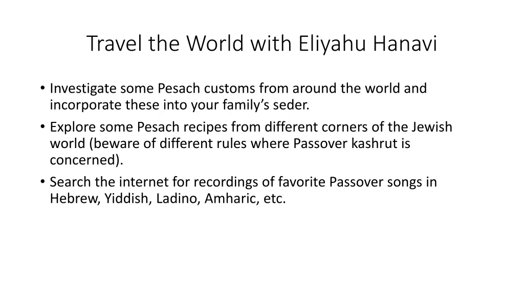 travel the world with eliyahu hanavi