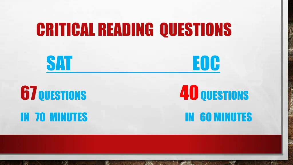 critical reading questions