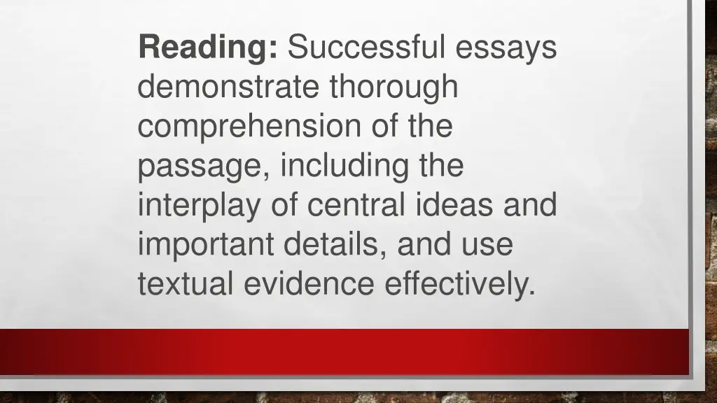 reading successful essays demonstrate thorough 1