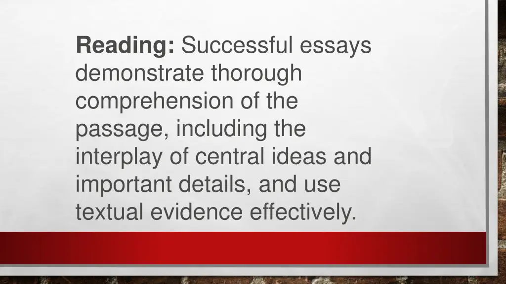 reading successful essays demonstrate thorough