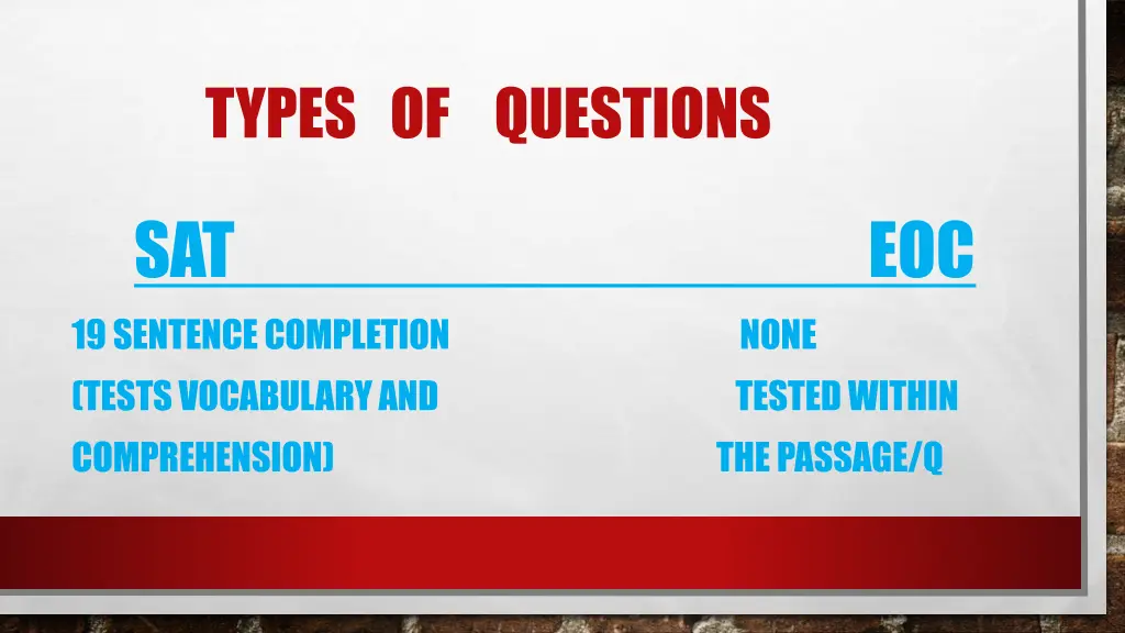 types of questions