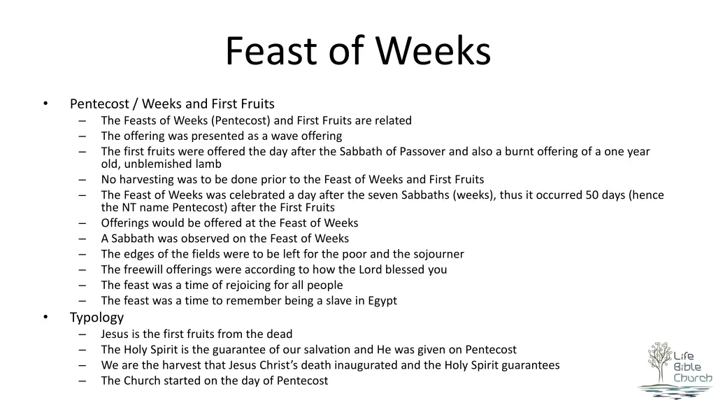 feast of weeks