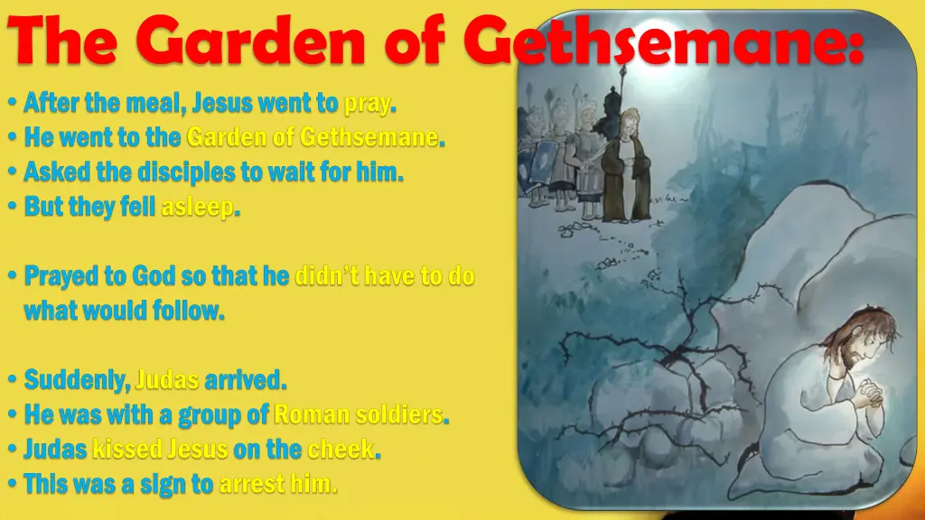 the garden of gethsemane after the meal jesus