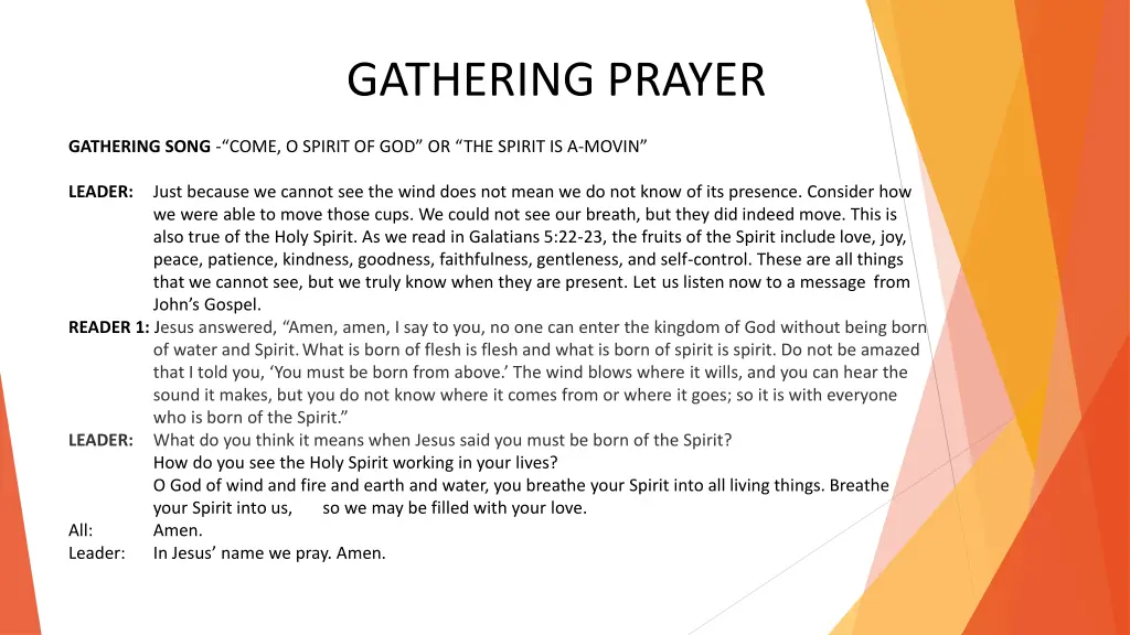 gathering prayer