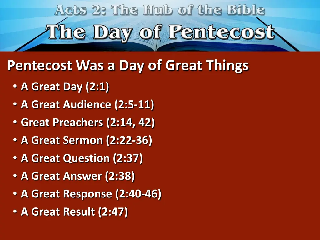 pentecost was a day of great things a great